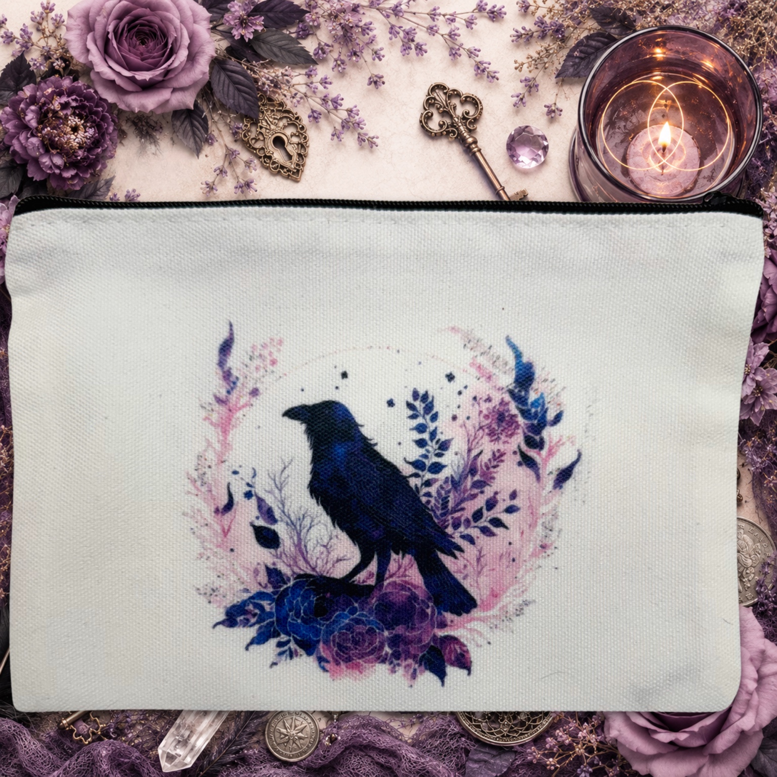 Raven zipper pouch