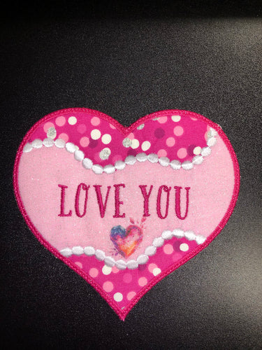 COASTER LOVE YOU HOT PINK TRIM WITH SUBLIMATION 5”